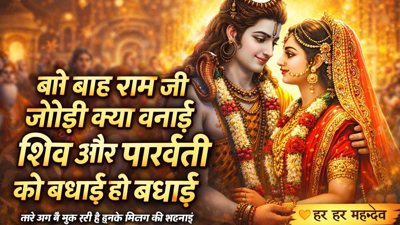 बाह बाह राम जी जोड़ी क्या बनाई | शिव पार्वती विवाह भजन | हर हर महादेव 🕉️🙏 महाशिवरात्रि special 🙏🙏💕🕉️