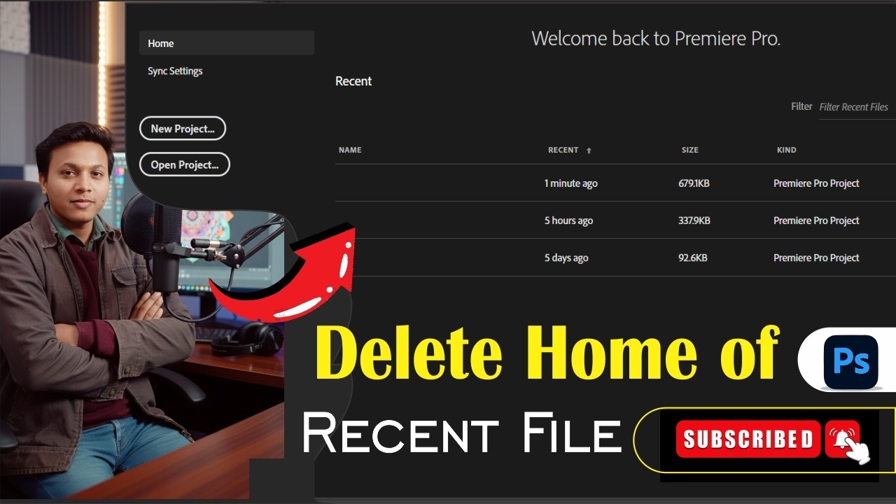 How to Clear Recent Projects in Premiere Pro | Home Screen Clean Kaise Kare?