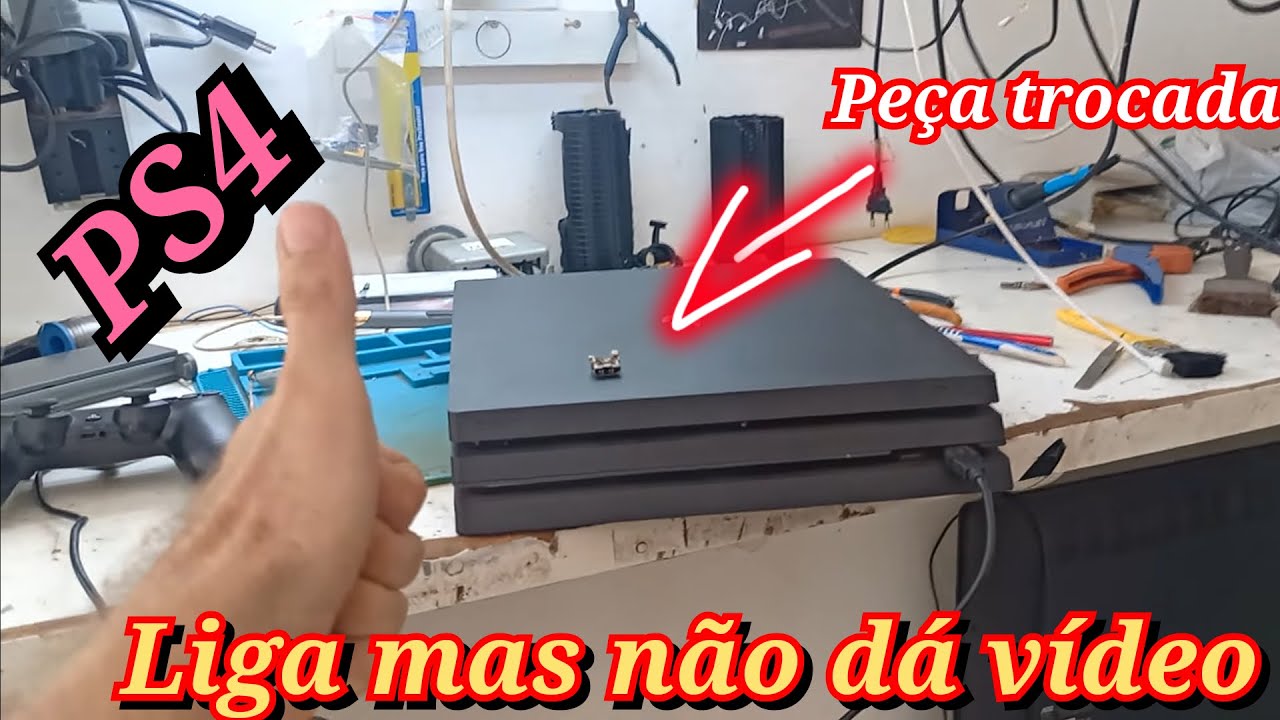 PS4 PRO Liga mas não dá imagem, acende luz azul e depois branca mas sem vídeo, resolvido 👍