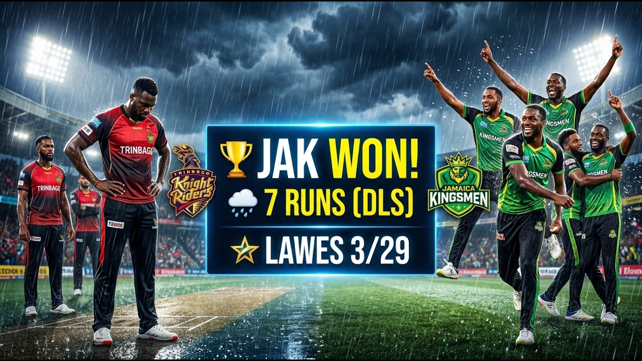 🏏 JAK vs TKR | Jamaica Kingsmen Beat Trinbago Knight Riders by 7 Runs (DLS) | CPL 2026🔥#CPL2026 #JAK