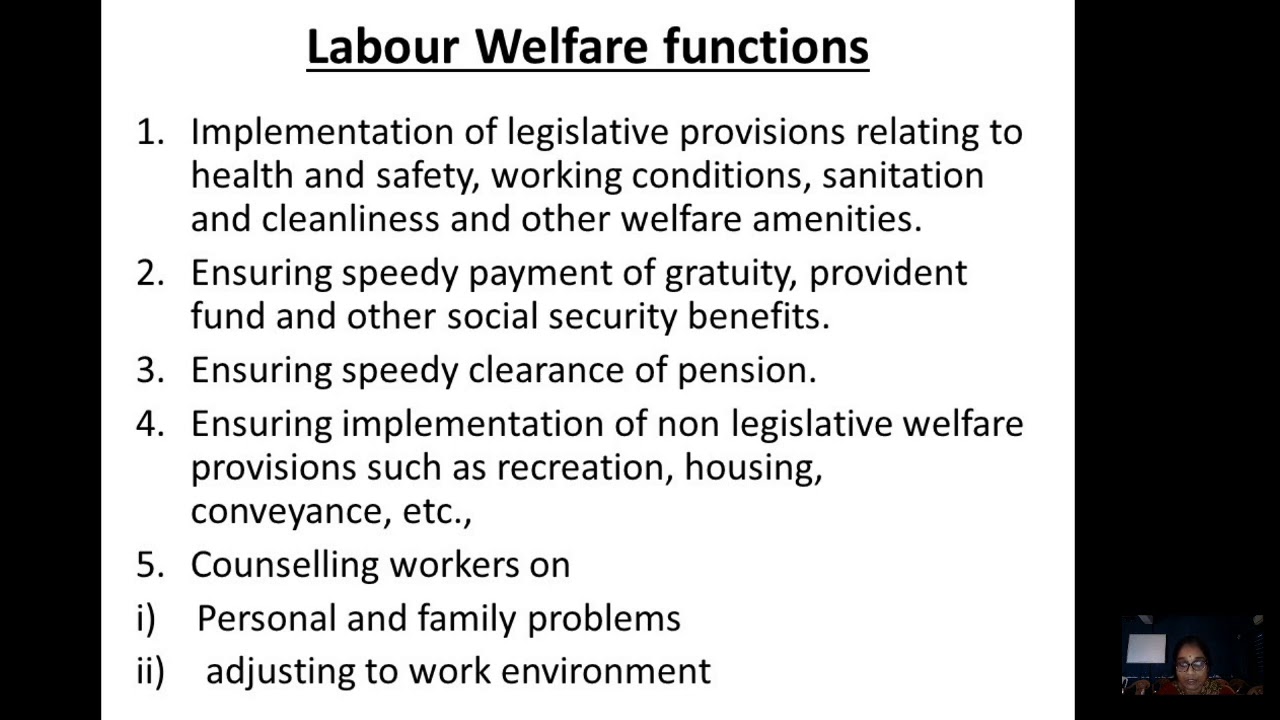 Functions of Labour Welfare Officer