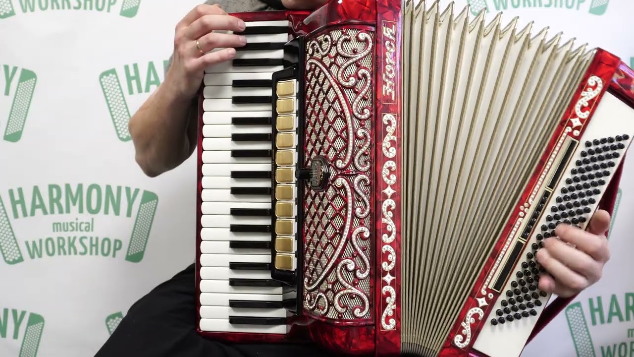 Horch De Luxe Full Size Piano Accordion 120 Bass made in Germany, Vintage Keyboard Accordian