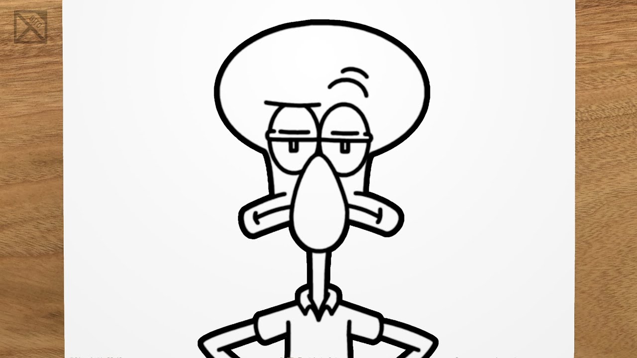 How to draw Squidward Tentacles (SpongeBob SquarePants) step by step, EASY