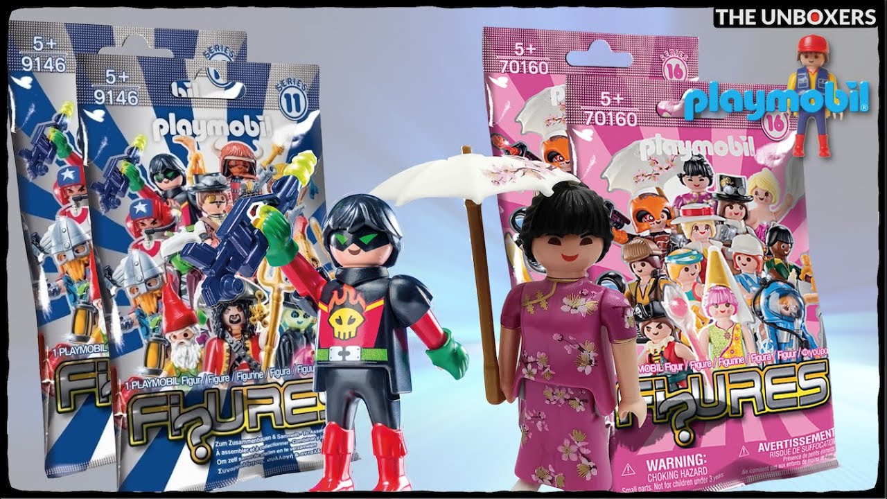 PLAYMOBIL Minifigures Series 11 Blue and Series 16 Pink Unboxing
