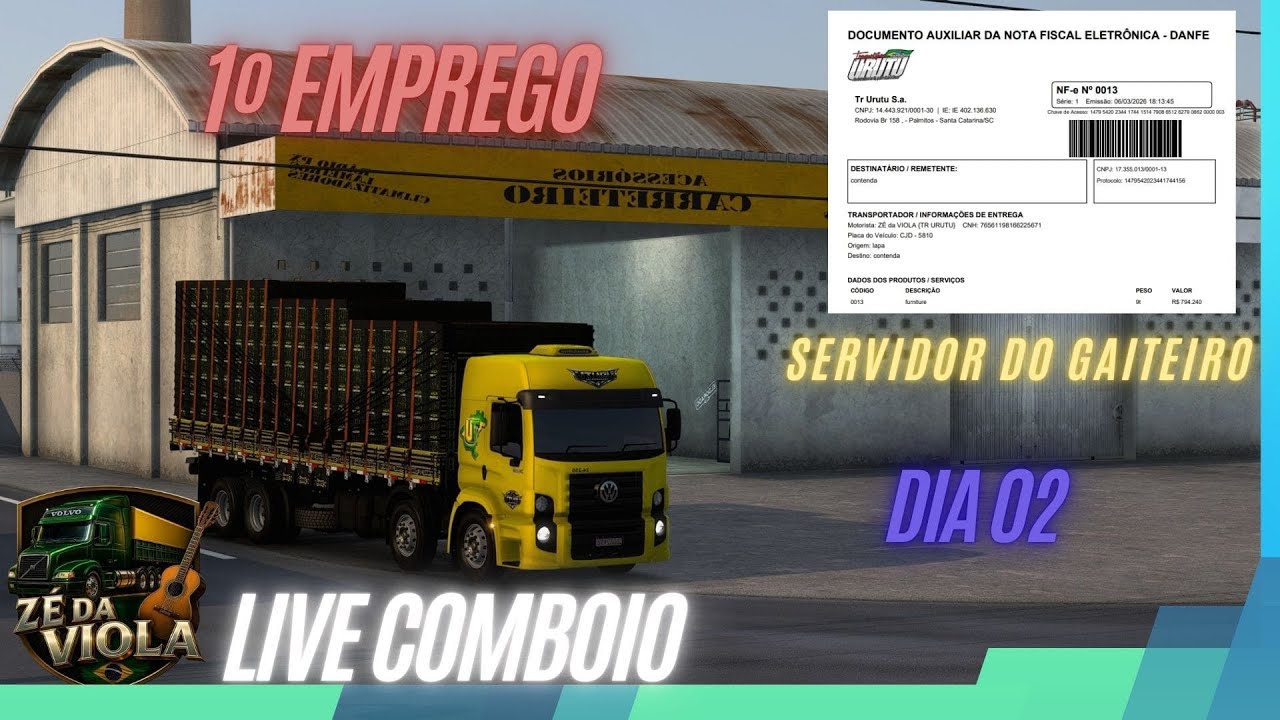 LIVE - 1º EMPREGO | MAPA ELDORADO - SERVIDOR DO GAITEIRO Euro truck Simulator 2