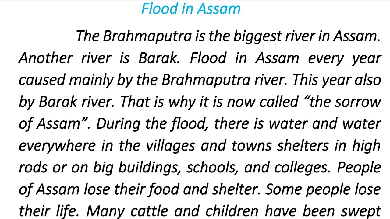 Flood in Assam || Essay on Flood in Assam || Most Probable Essay for HSLC Students || #HSLC_2023