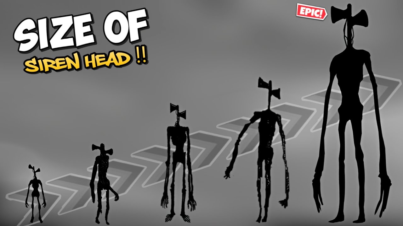 All 5 Size of Siren Head - Comparation