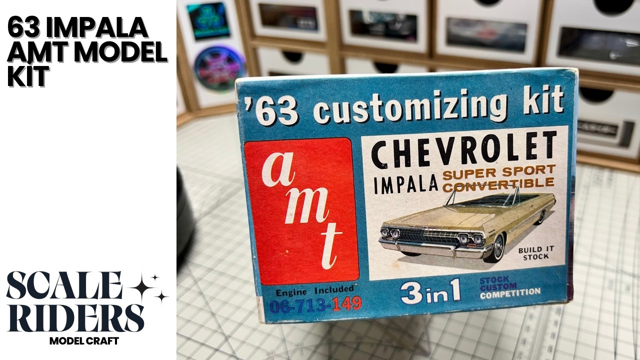 Unpacking Vintage Original release 63 Impala Convertible by AMT Model Kit