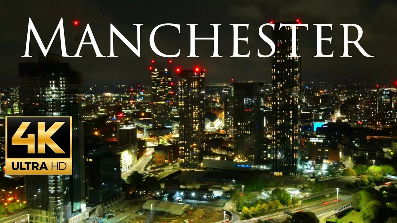 Manchester Drone Video 4K Mavic Air 2 Hyperlapse City / Freewell Light Pollution Lense
