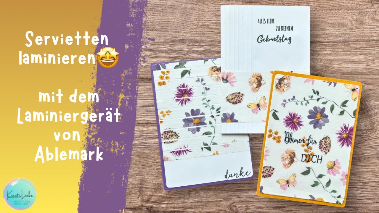 WOW🤩 Karten aus Servietten? Geht das? Na klar ich zeig euch wie! Mit dem Laminiergerät von Ablemark