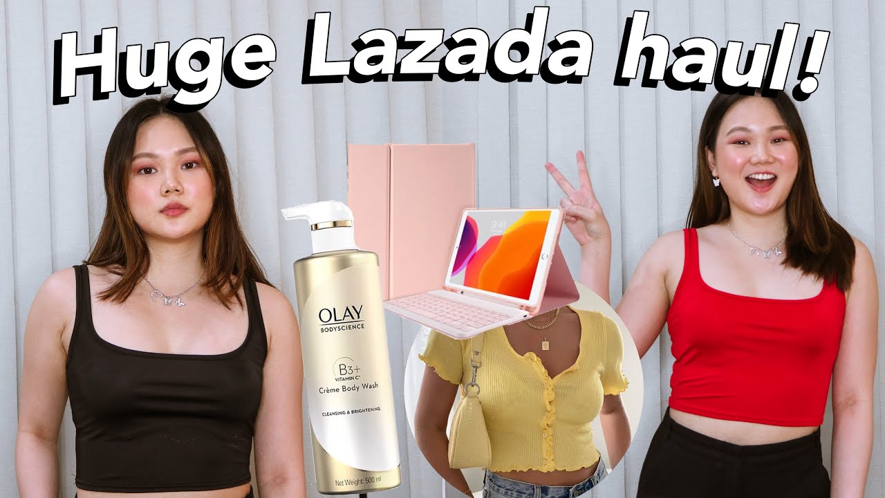 HUGE LAZADA TRY ON HAUL: OLAY, TECH, CLOTHES, ETC! (JULY) | ASHLEY SANDRINE