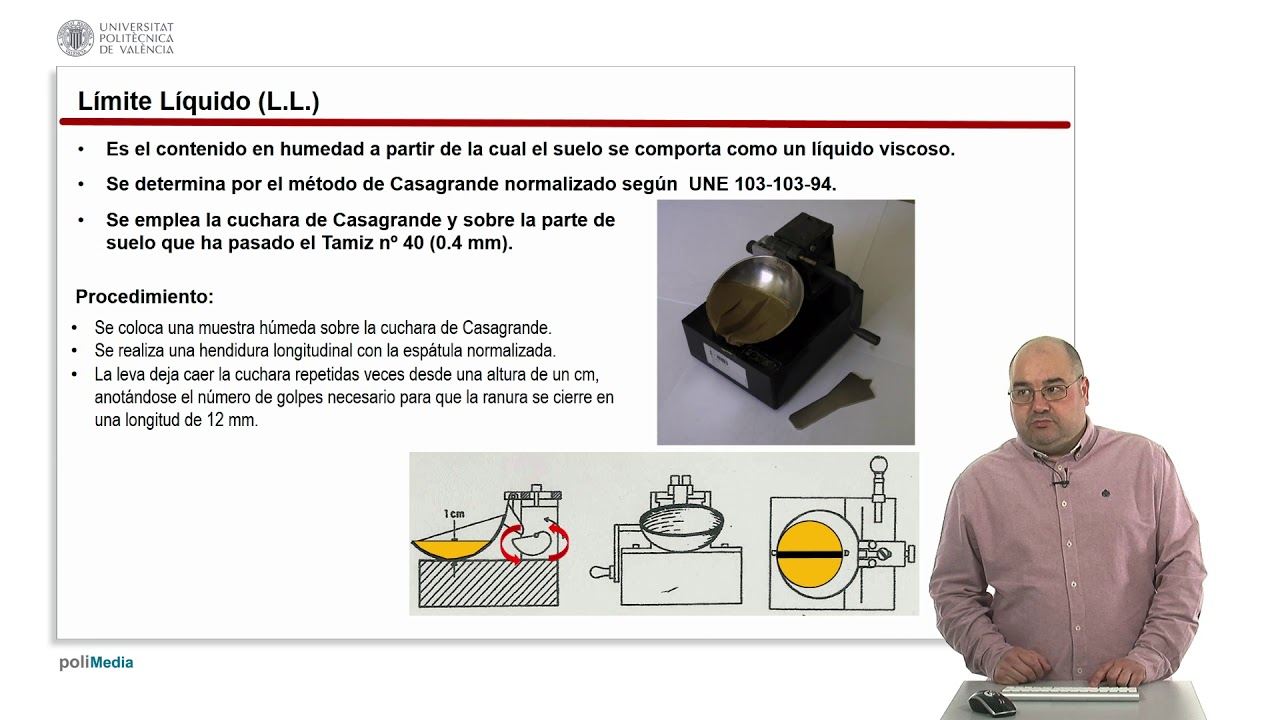 Límites de Atterberg: limite líquido y límite plástico gráfico de plasticidad de Casagr | 9/19 | UPV