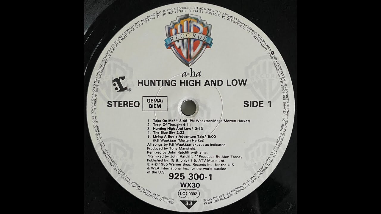 HUNTING HIGH AND LOW - A-HA - 1985 - DISCO 12"