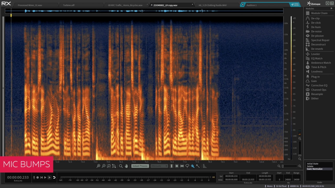 Dialog Mixing How To:Mic Bump Fix - iZotope RX