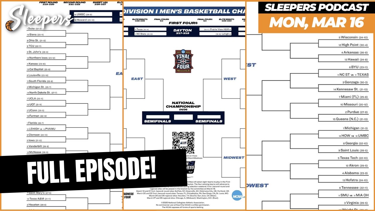 Предварительный обзор ВСЕЙ турнирной сетки NCAA с Грегом и Картером | Подкаст Sleepers 16.03.2026