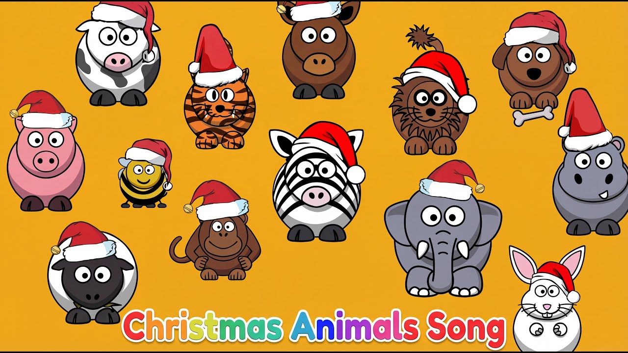 🎄 Merry Christmas! Animals | Christmas Animals Song for Kids