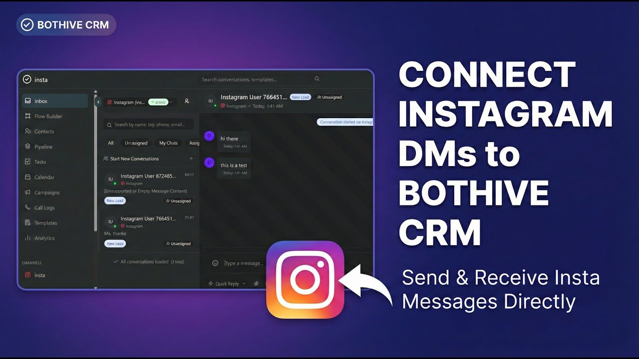 Bothive CRM Tutorial: Setting Up Instagram Integration | 2026