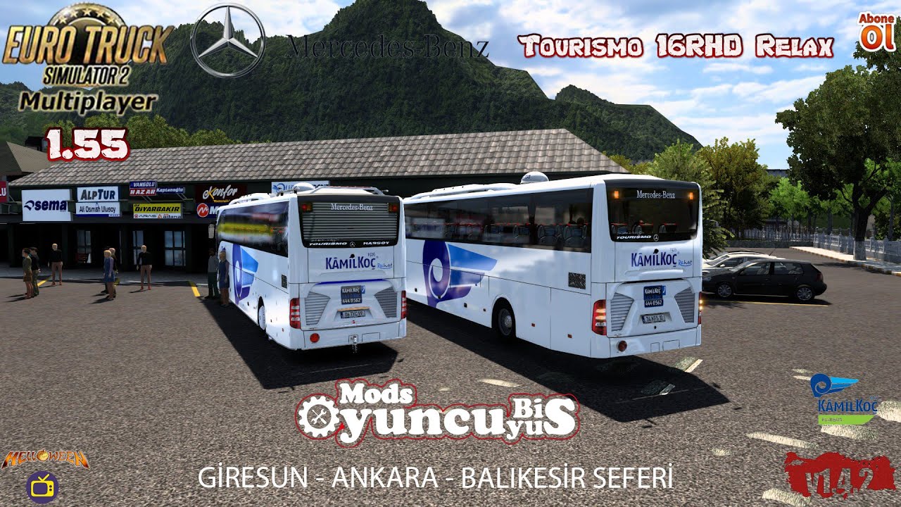 ETS2 1.55 Multiplayer Kamil Koç Otobüs Konvoyu Giresun - Balıkesir Seferi #ets2 #tourismo #kamilkoç