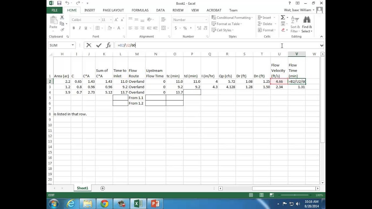 CE 433 - Class 2 (8/28/2014) Storm network design rational method
