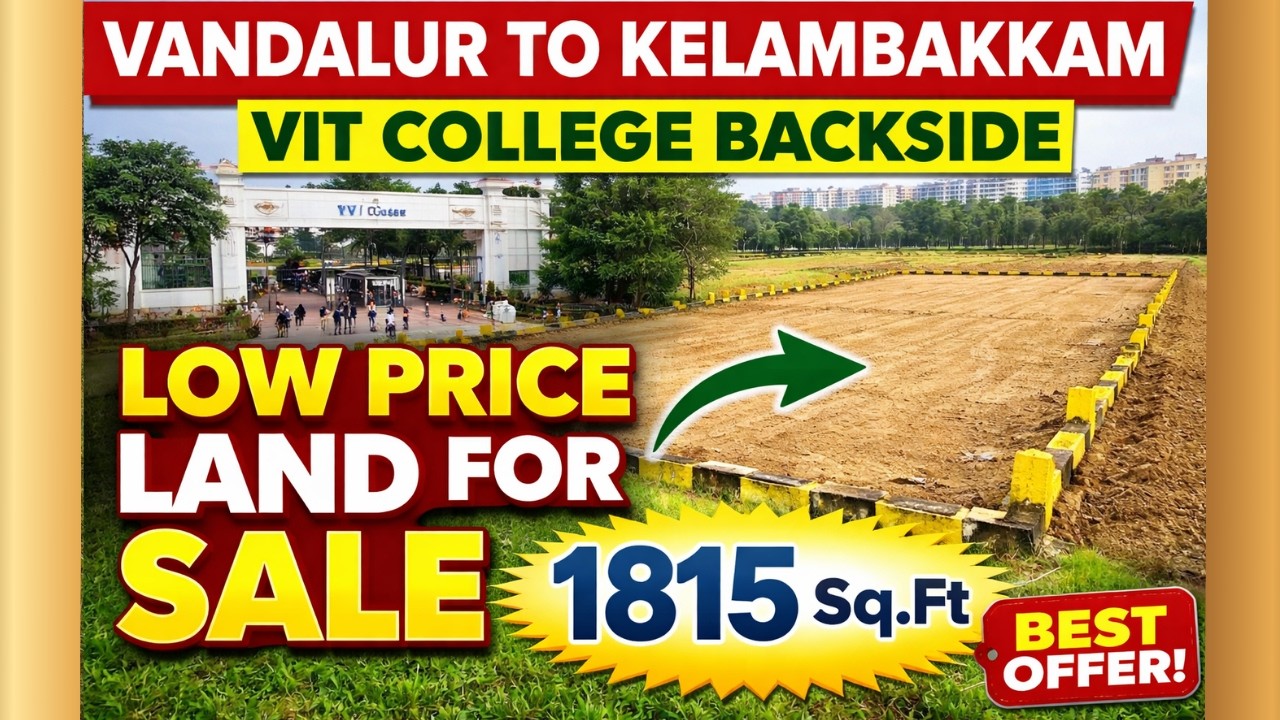 Chennai Low Price Land Offer | VIT College Backside Plot For Sale | Best Deal  Budget Price