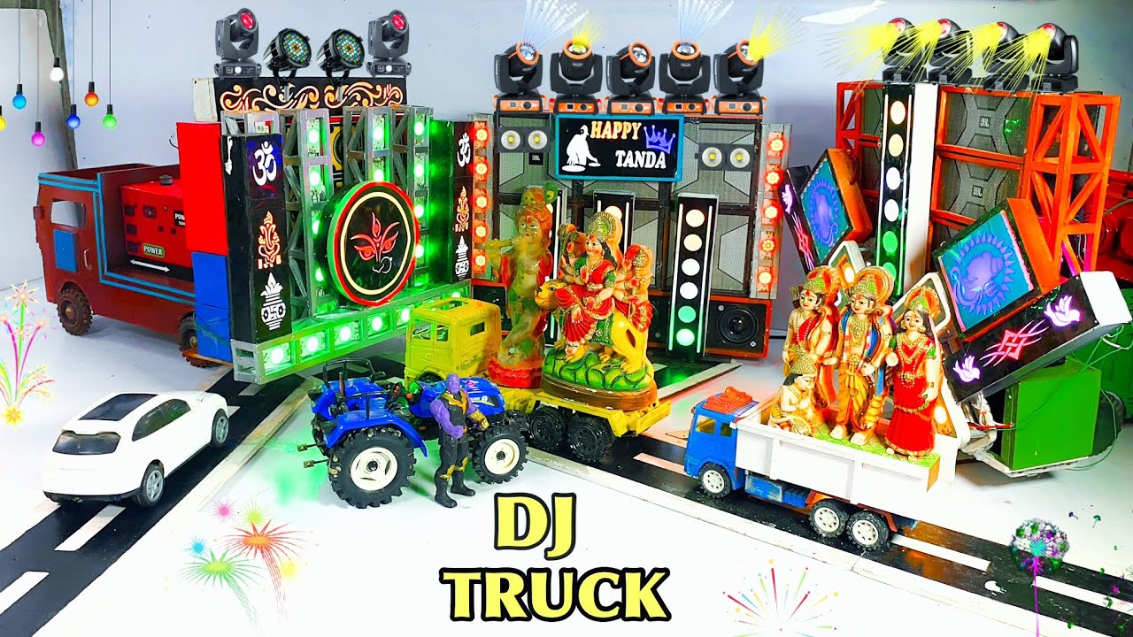 Mini Dj Truck Setup Loading at-home by Cardboard Making Dj truck | Mini Dj Setup dj wala