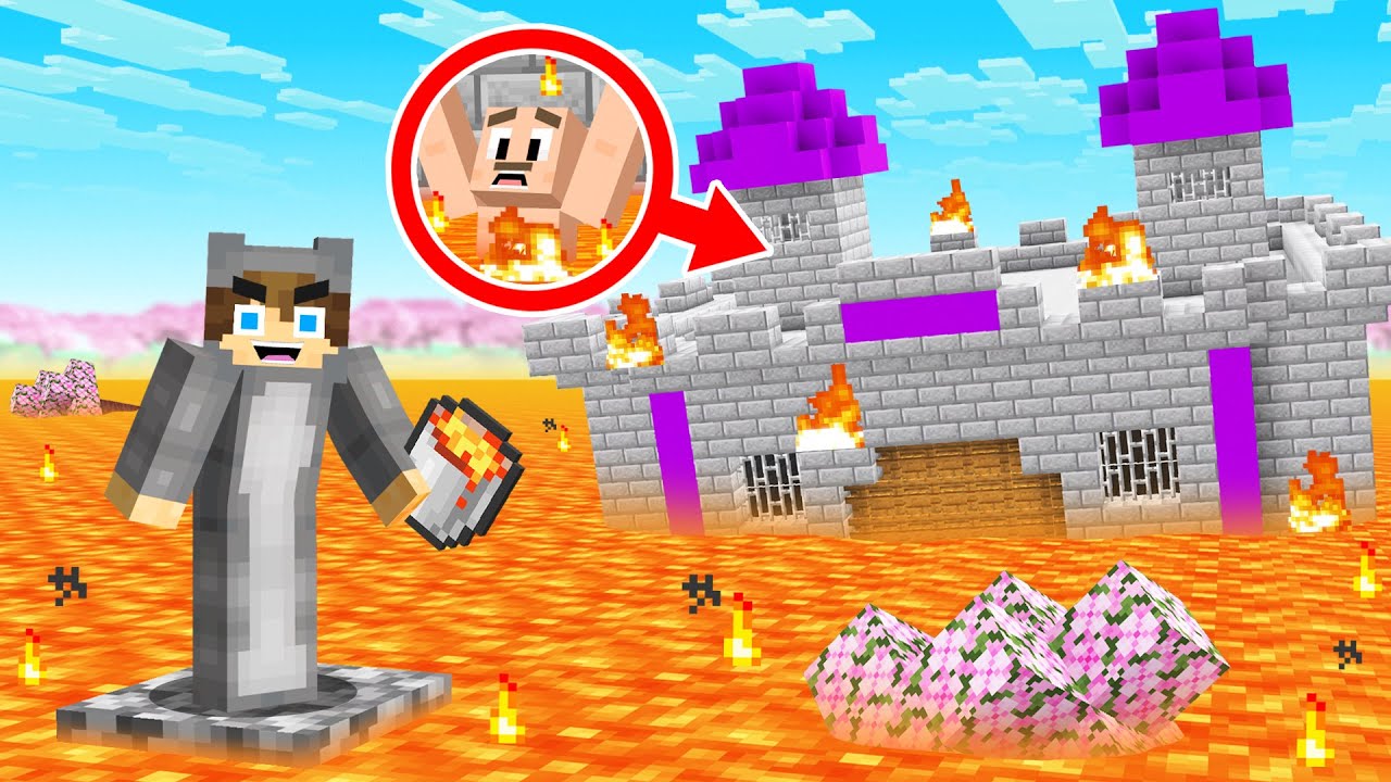 I Flooded My Friends' Castle with LAVA in Minecraft Cherry Island