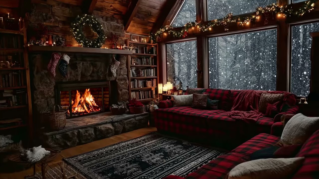 Relaxing Piano Mixed With Soft Fireplace Crackles Offering A Peaceful Warm Atmosphere For Sleep