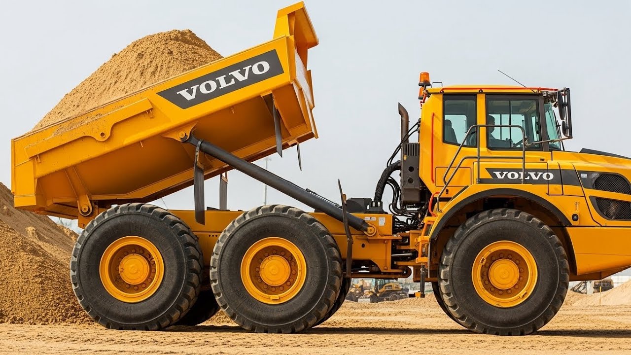 The activities and busy work of the excavator are like a land transport truck.