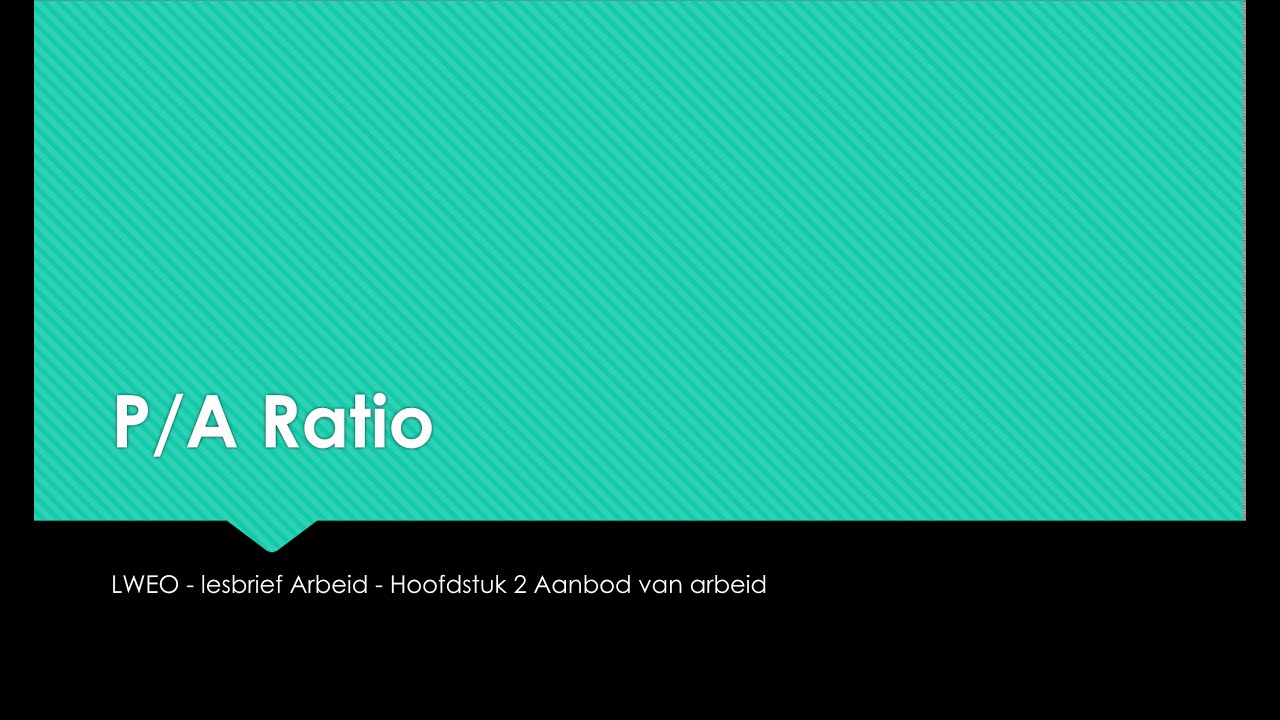 Les 5 - P/A Ratio - lesbrief Arbeid - LWEO - VWO 5 - economie