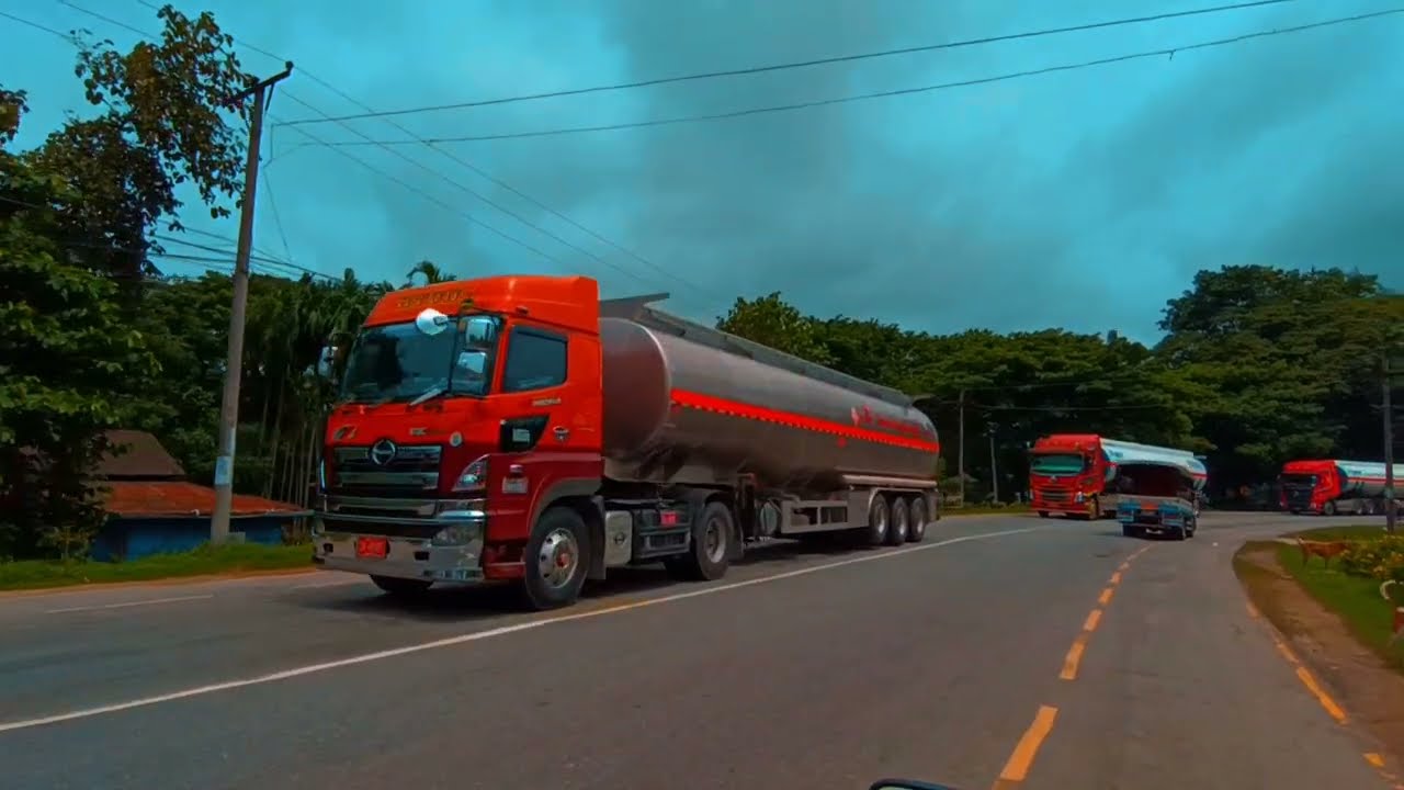 Myanmar Fuel Transportation In Myanmar.Yangon-Mandalay (Old Road)10.8.2023