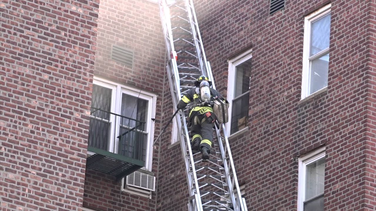 FDNY BROOKLYN ALL HANDS WORKING FIRE 3/23/16 STRUCTURE FIRE WITH LONG AERIAL CLIMB TO ROOF