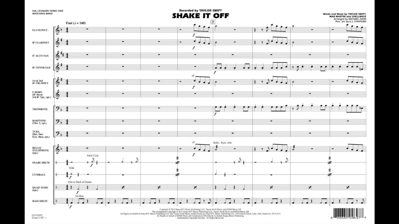 Shake It Off arr. Michael Oare & K.J. Stafford