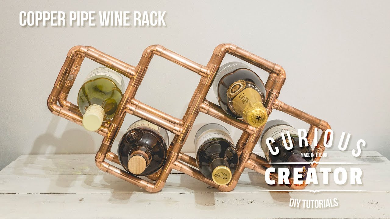 #24 Copper Pipe Wine Rack - DIY Curious Creator (FREE PLANS)