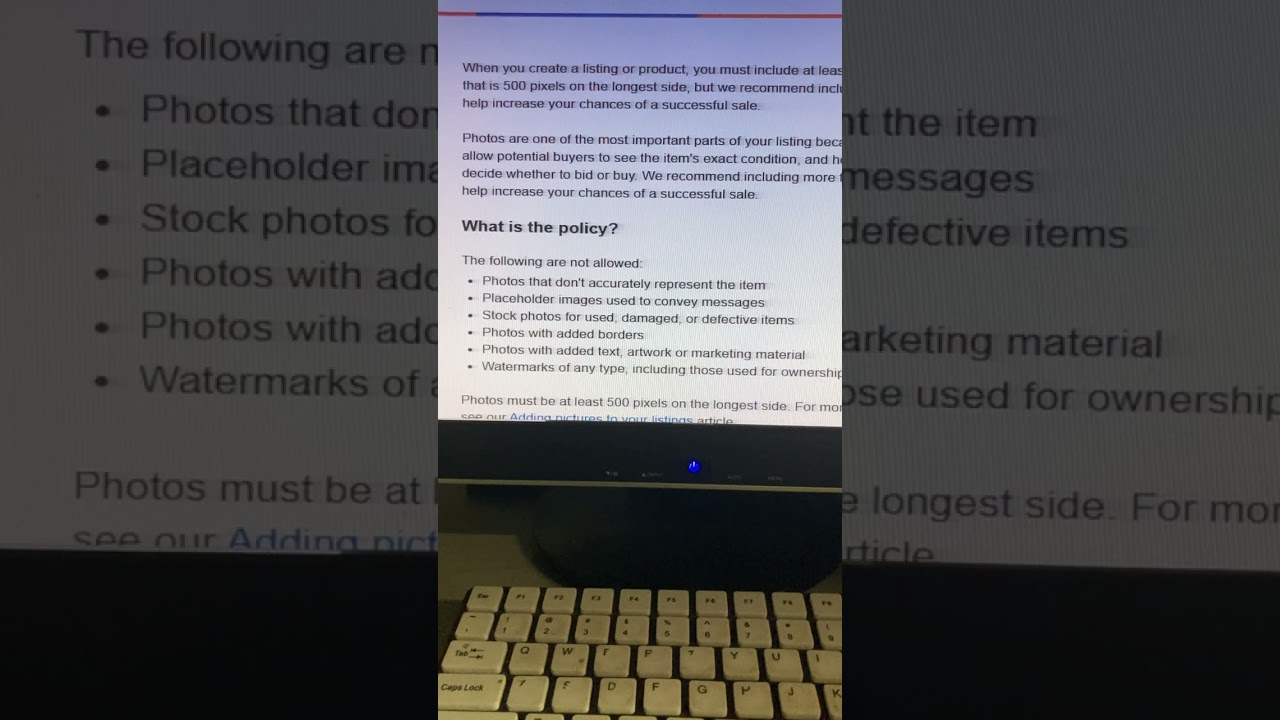 eBay Photo Policy Listing Items (What's NOT Allowed)