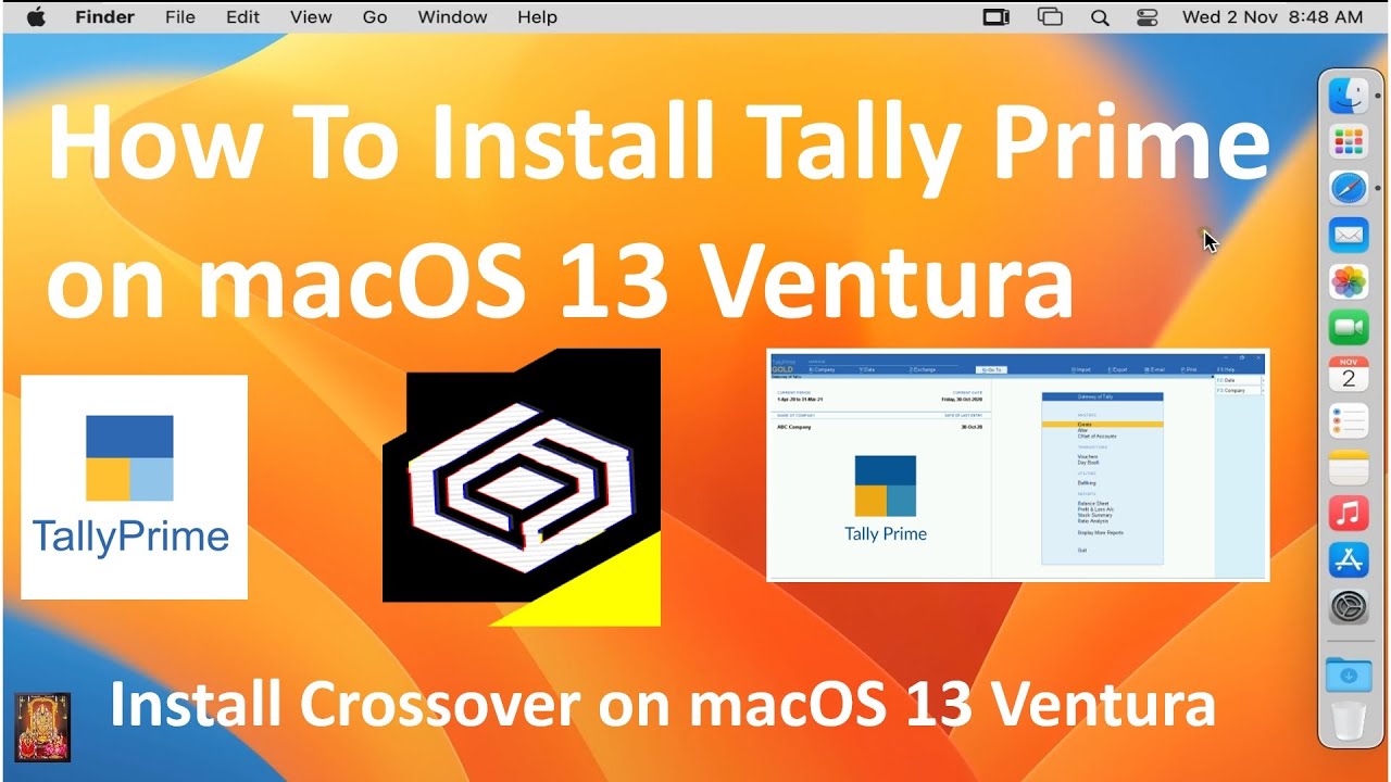 Как установить Tally Prime на macOS 13 Ventura!! Установите последнюю версию Crossover на macOS 13!!