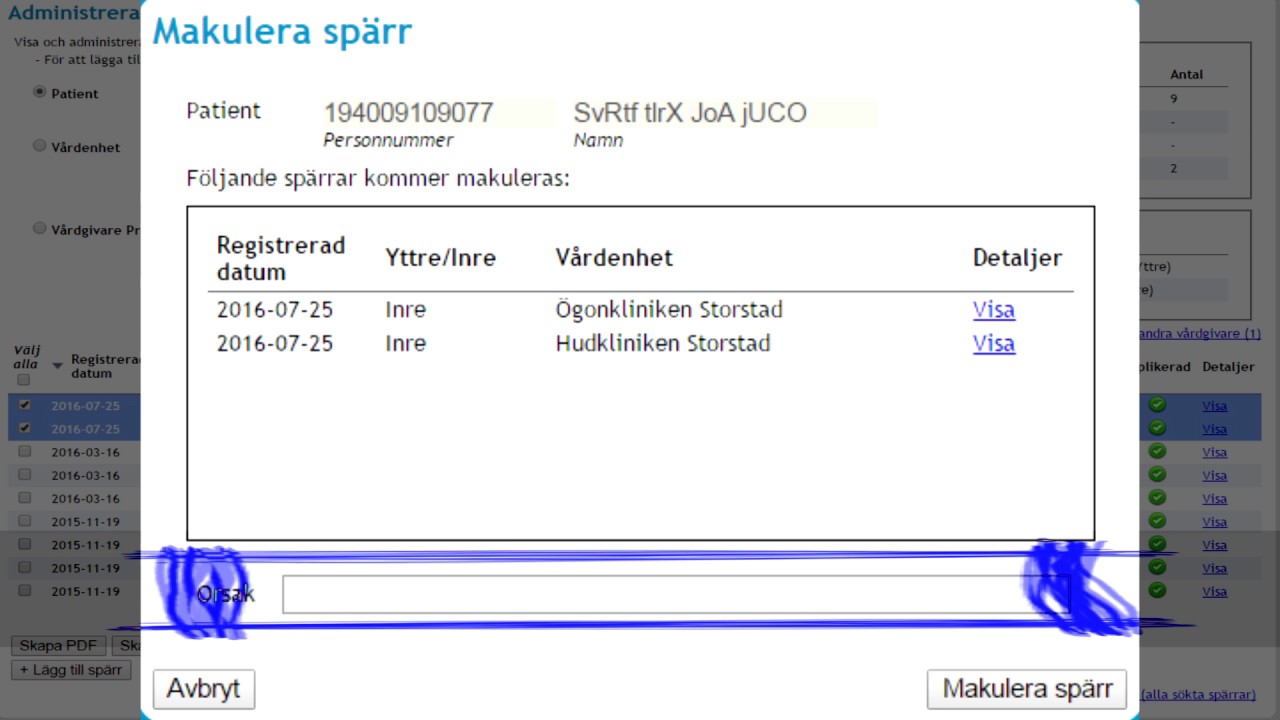 Inaktivera sp&auml;rrar
