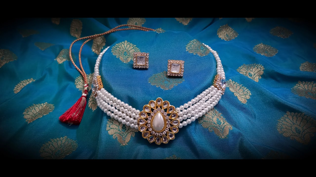 How to Make Pearl Necklace//Simple Pearl Necklace//Choker or Necklace Making//DIY Pearl Necklace