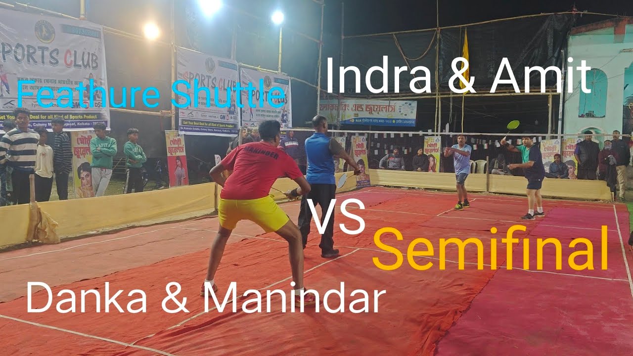 Danka & Manindar vs Indra & Amit. Semi final. Mens doubles Badminton Tournament. #badminton