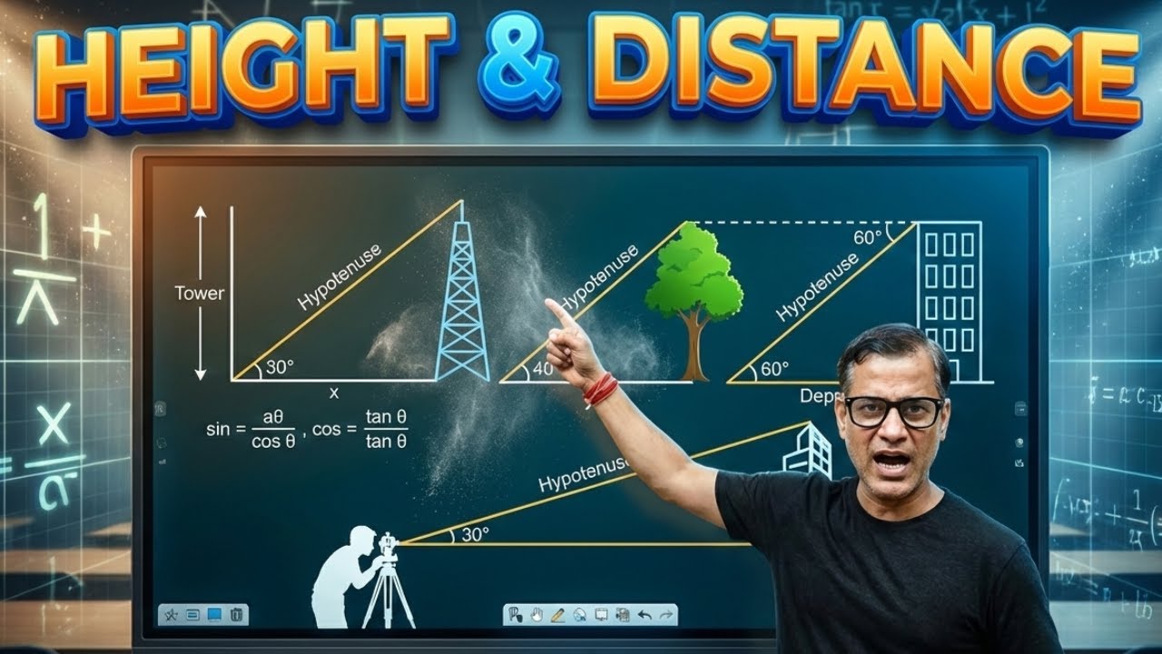 Height and Distance One Shot | Trigonometrical Identity | ICSE Class 10 | @sirtarunrupani​
