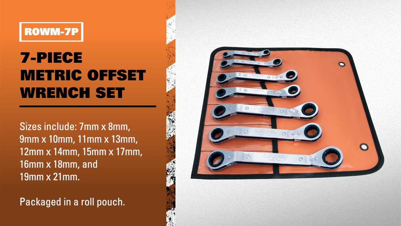 LANG ROWM-7P - 7-Piece Metric Offset Wrench Set