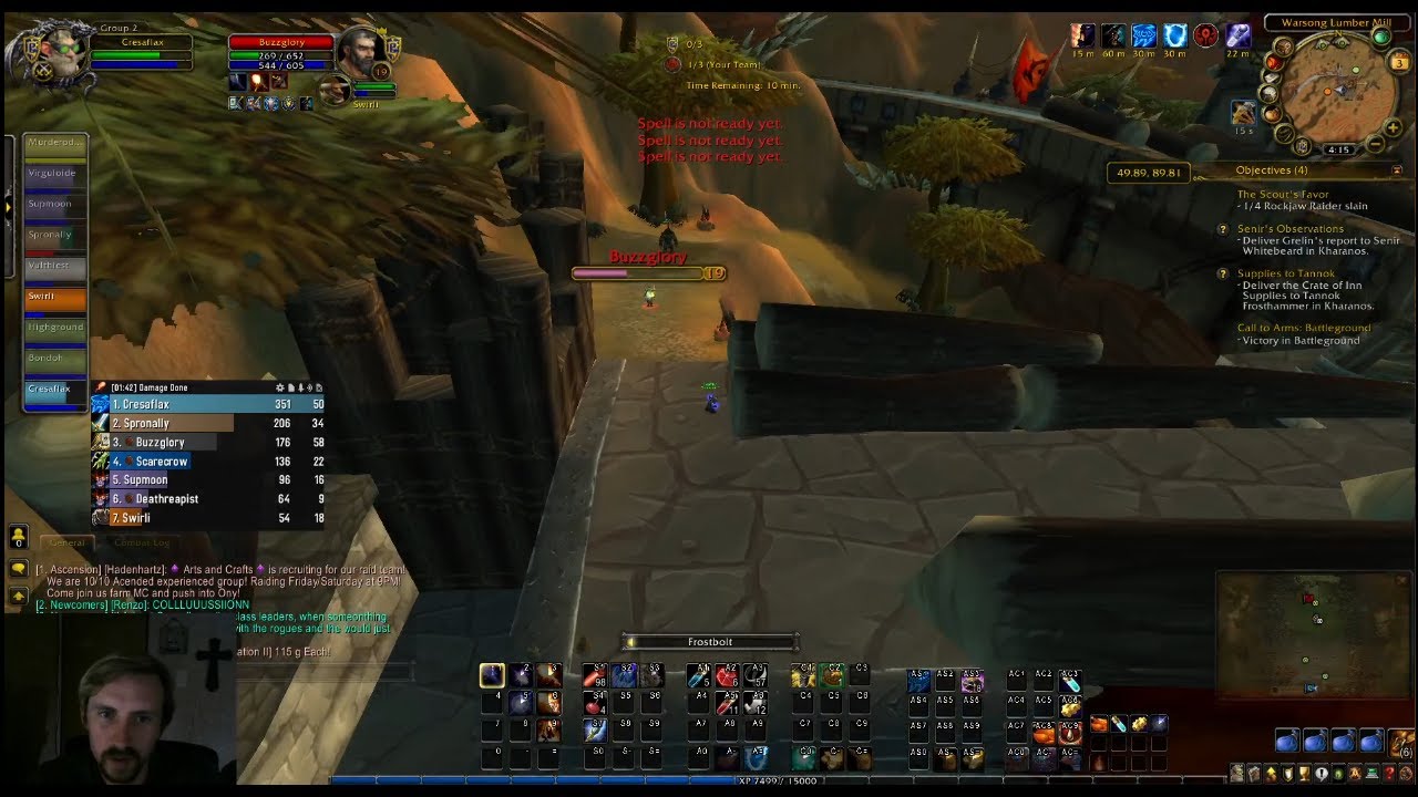 Lvl 16 Mage Warsong Gulch--Cresaflax---Ascension Bronzebeard Gameplay