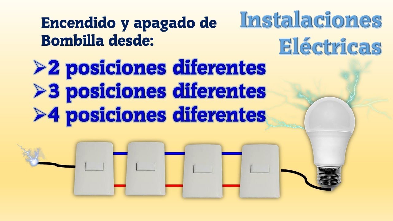 CIRCUITO ESCALERA | Encender y apagar foco desde dos tres o cuatro posiciones diferentes