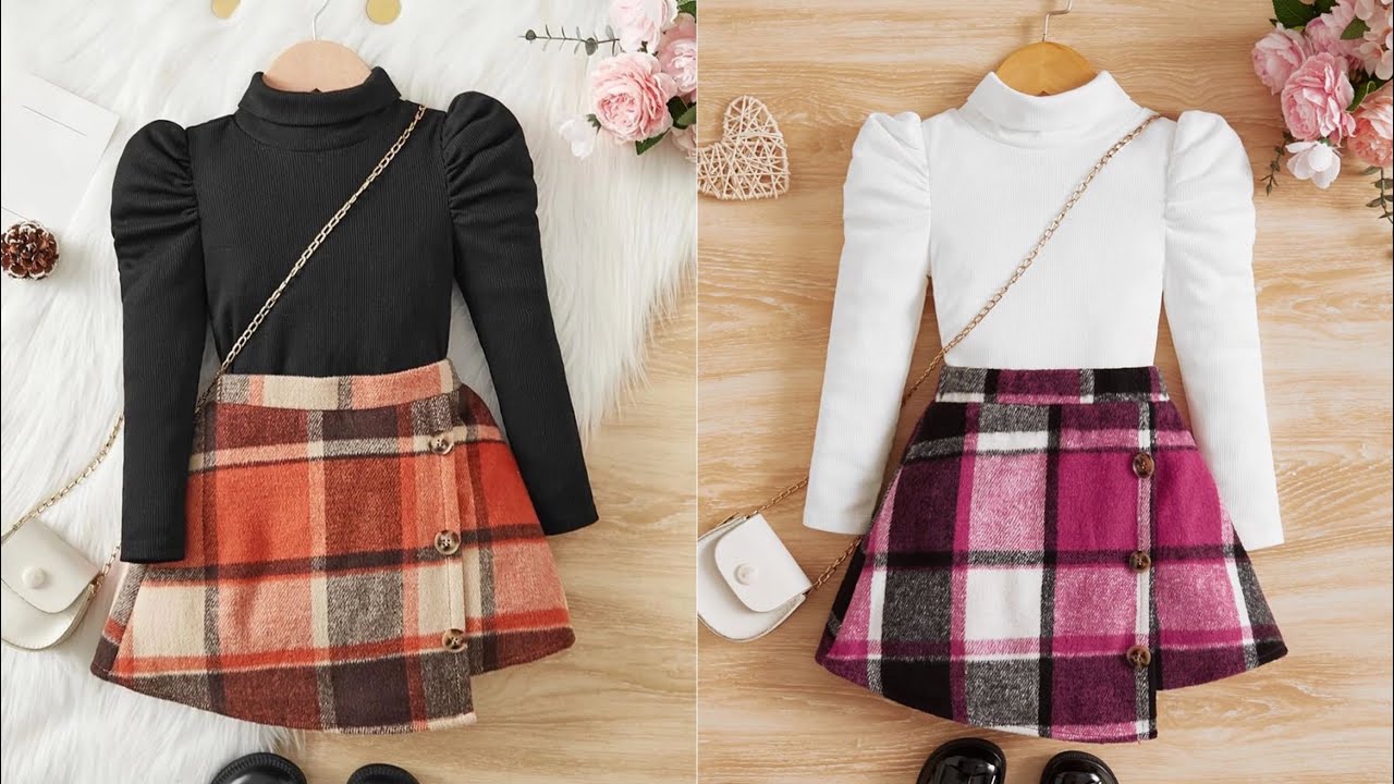 تفصيل وخياطة اونسومبل Ensemble شتوي للبنات ( عمر 5 – 6سنوات) 🧵✂️🥰