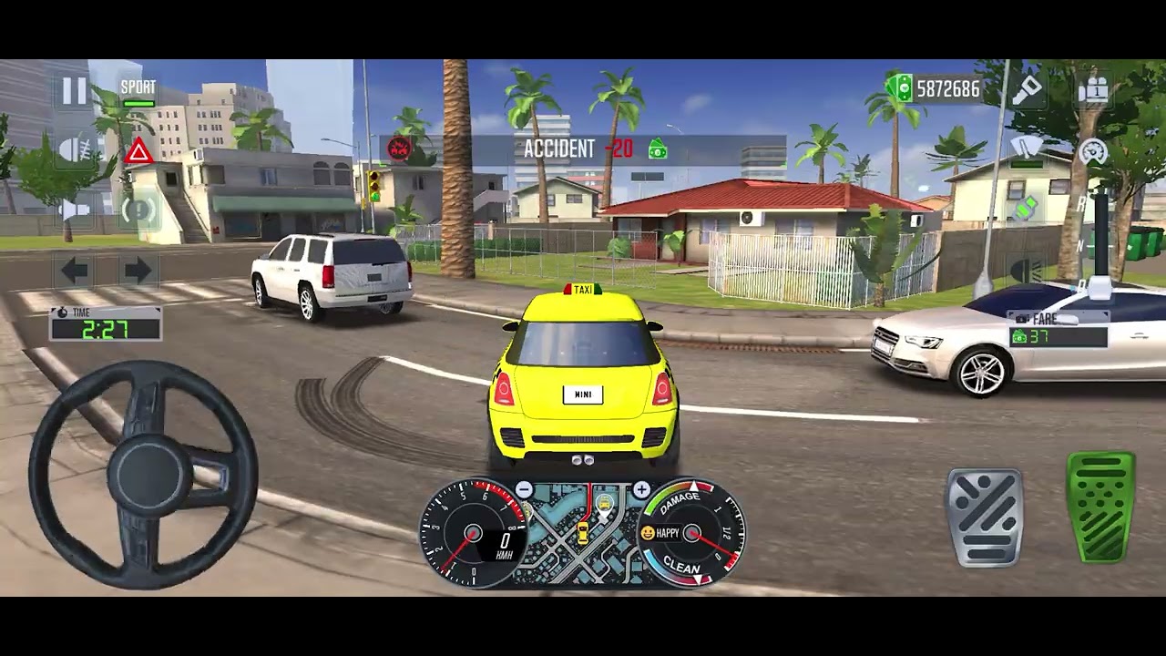 Mini Cooper S Yellow Cab | Taxi Car Simulator EVO Mobile Gameplay
