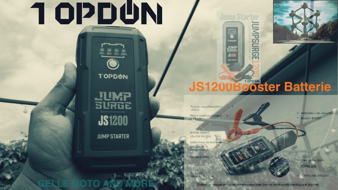 TOPDON JS1200 Booster Batterie Moto,Voiture,....❤️✌️👌🏼 CODE PROMO DANS LE LIEN