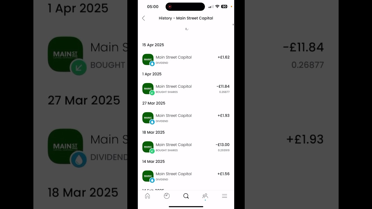 Main Street capital dividends monthly stock - Trading 212. - Beginning. 2025. Every month.