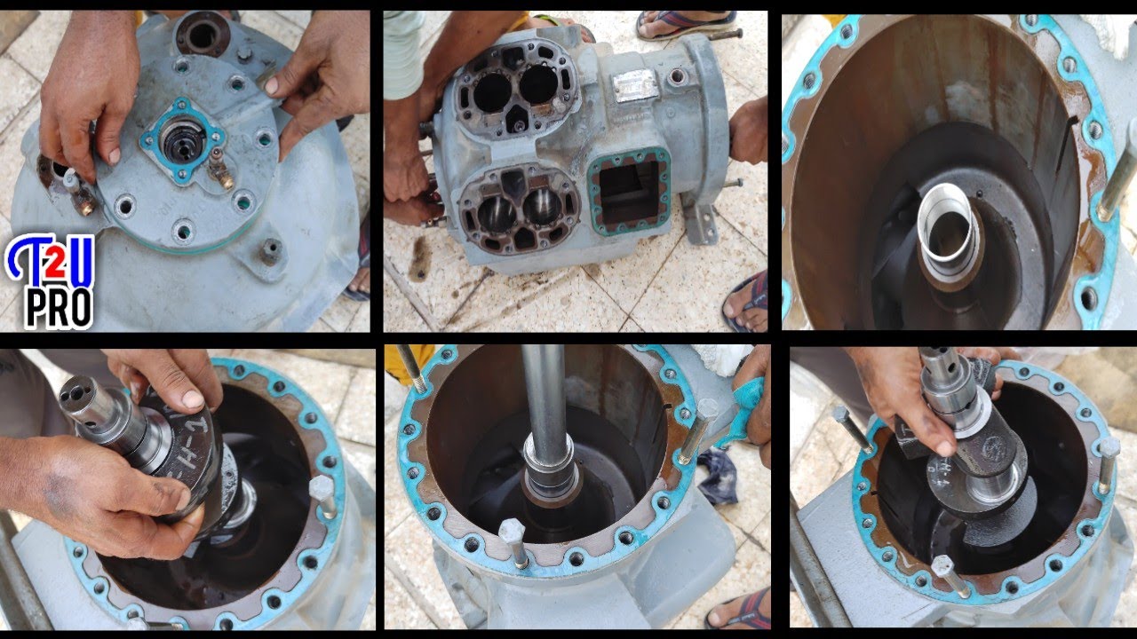 Carrier Compressor Crankshaft Bosh Installation And Oil Pump Fixing | Carlyle Compressor Model 06E
