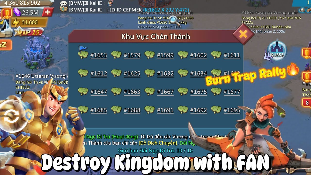 LORDS MOBILE !!! TÀN SÁT KINGDOM CÙNG FAN, THÁCH THỨC TRAP RALLY.
