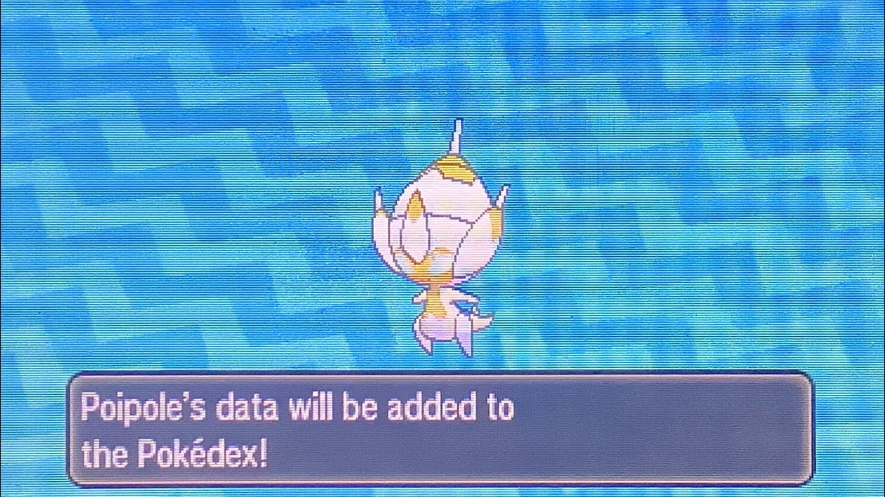 Shiny Poipole in Pokémon Ultra Moon after 15,153 SR’s (3/11 Ultra Beasts)