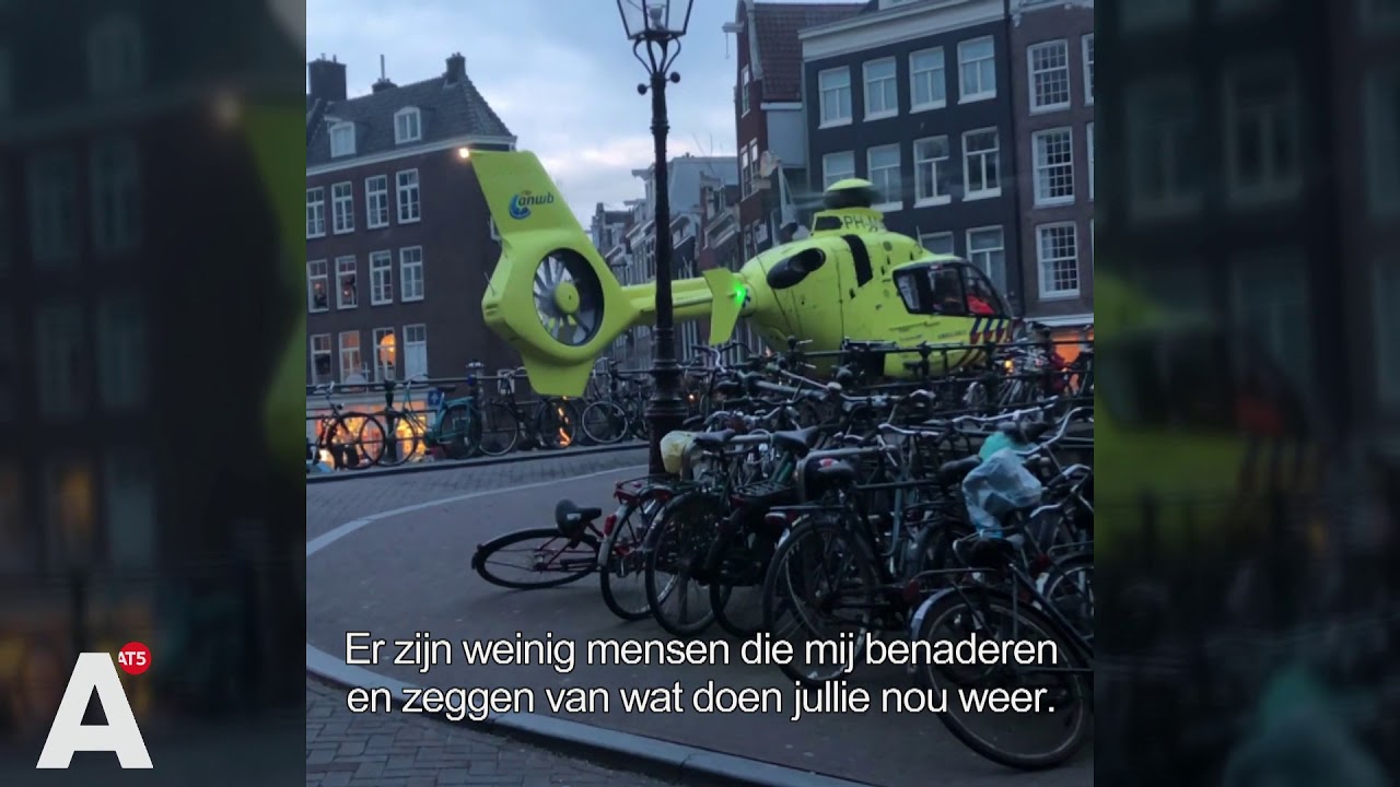 Landing van traumaheli op brug Prinsengracht was eigenlijk 'koud kunstje'